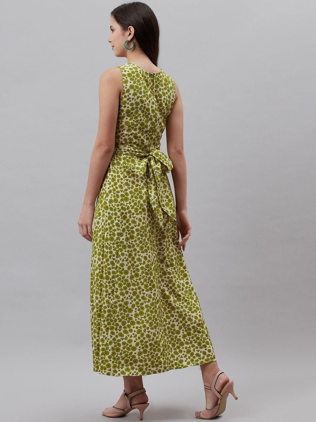 plusS Green  Off White Floral Print Maxi Dress