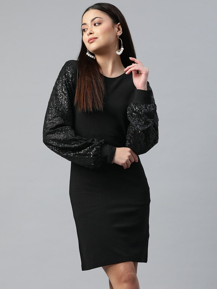 plusS Sequin Work Sheath Dress