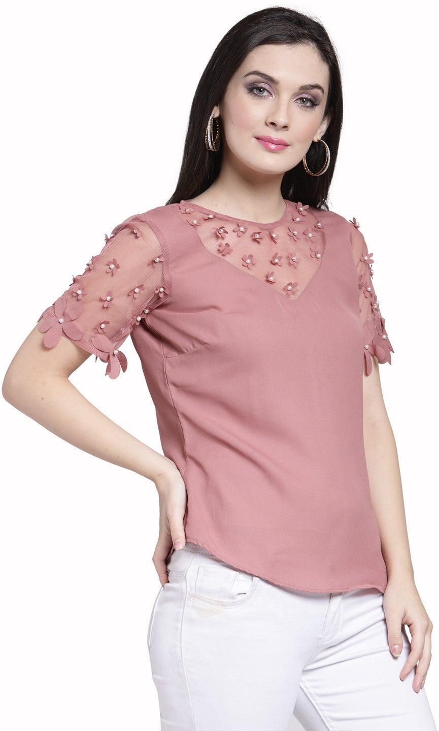 plusS Rose Embellished Top