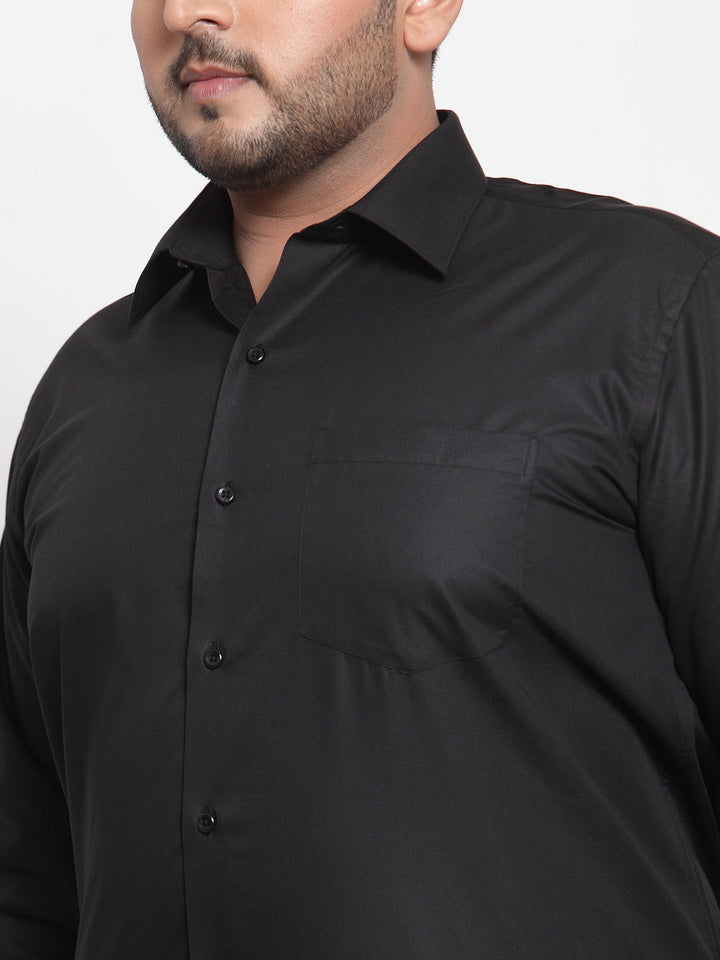 plusS Men Black Formal Shirt