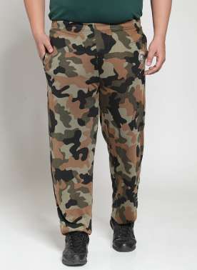 Men Multicoloured Camouflage Printed Straight-Fit Trackpant