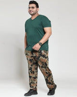 Men Multicoloured Camouflage Printed Straight-Fit Trackpant
