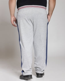 Men Grey Melange Straight-Fit Trackpant