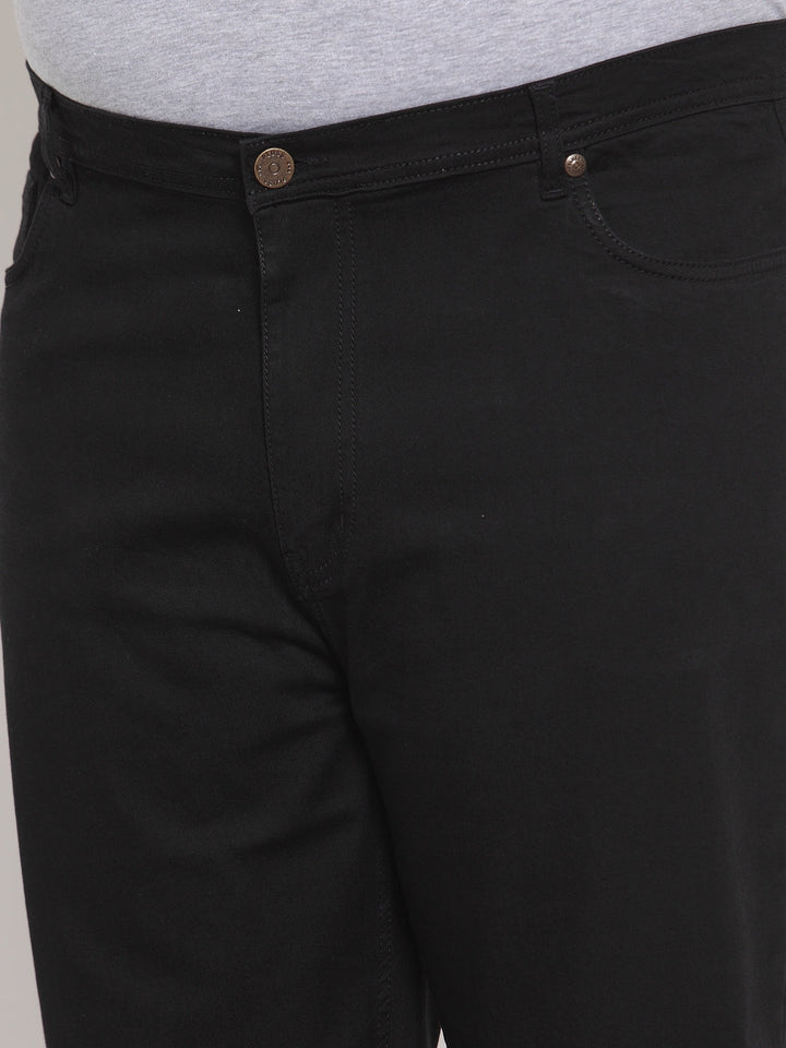 Men Black Regular Fit Mid-Rise Clean Look Jeans