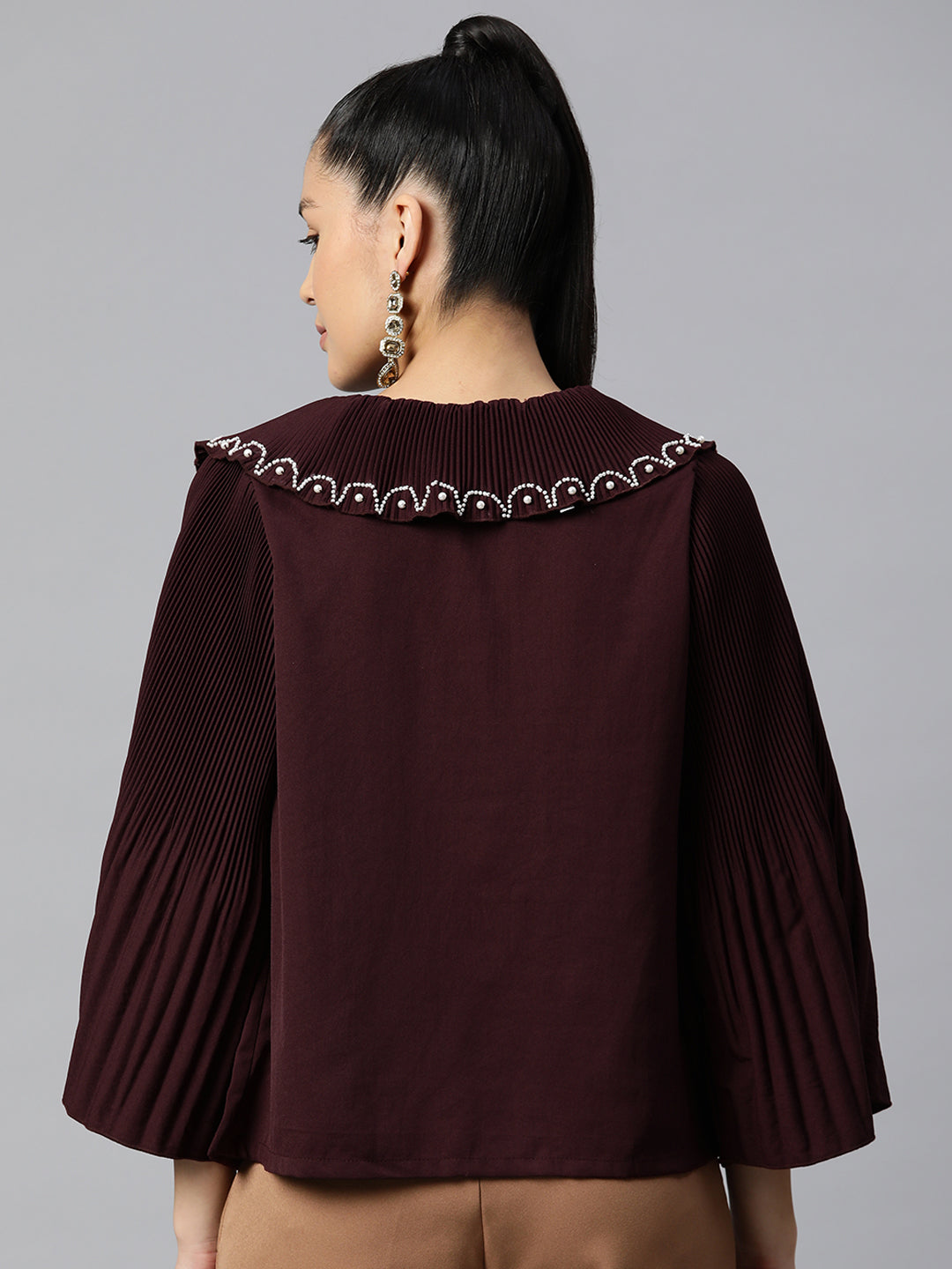 plusS Burgundy Shirt Style Top