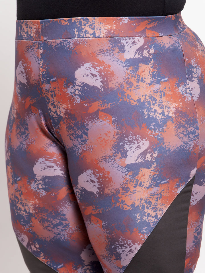 Women Blue & Brown Printed Capris