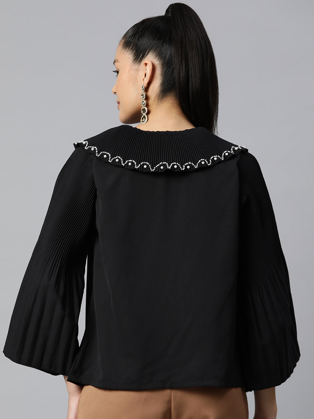 plusS Black Shirt Style Top