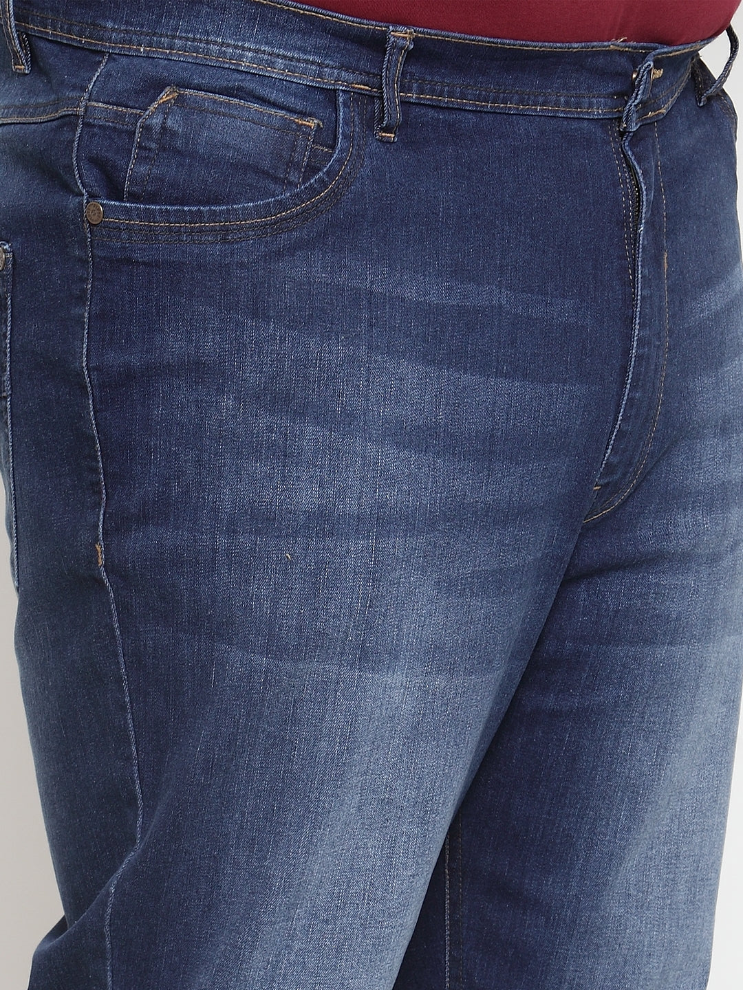 Men Blue Regular Fit Mid-Rise Clean Look Jeans