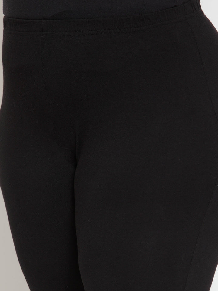 plusS Black Solid Leggings