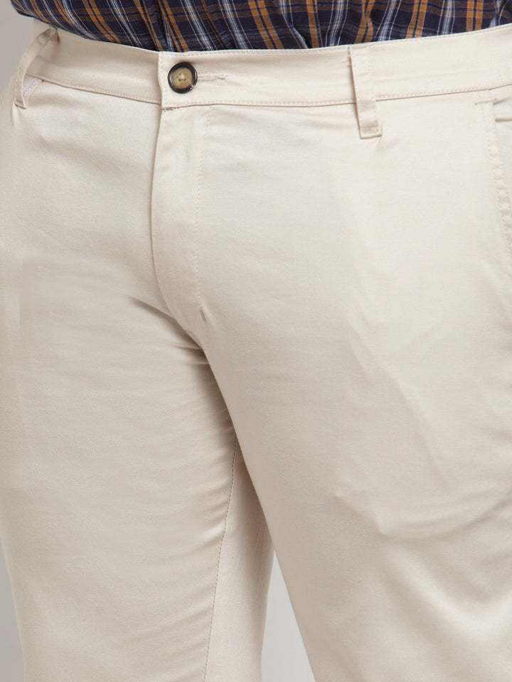 Men Beige Chinos Trousers