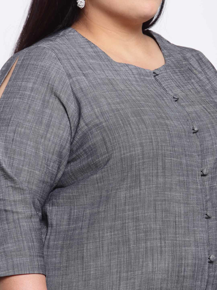 plusS Women Grey Regular Top