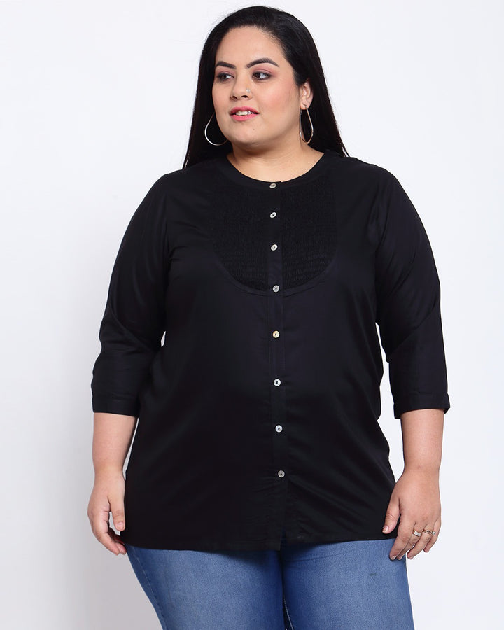 plusS Black Shirt Style Top