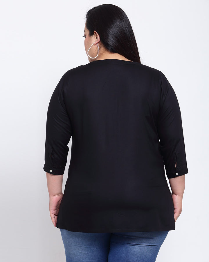 plusS Black Shirt Style Top