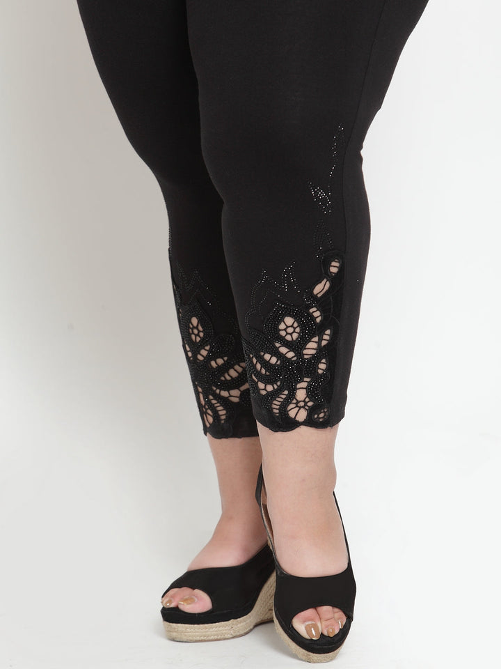 plusS Black Solid Leggings