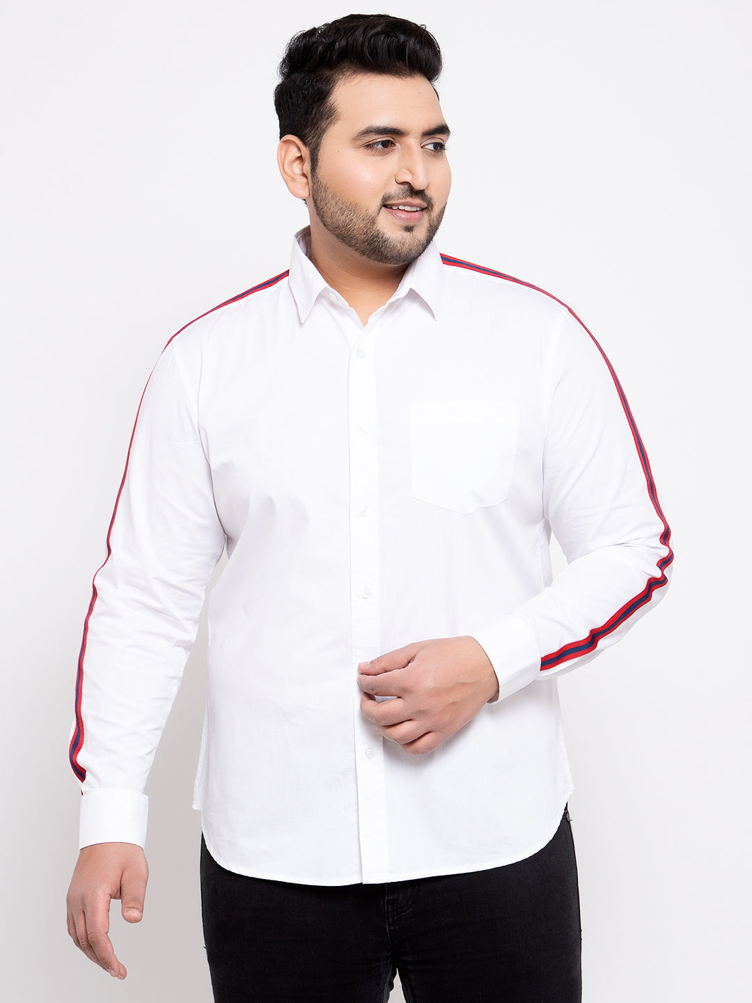 Men White Regular Fit Solid Casual Shirt