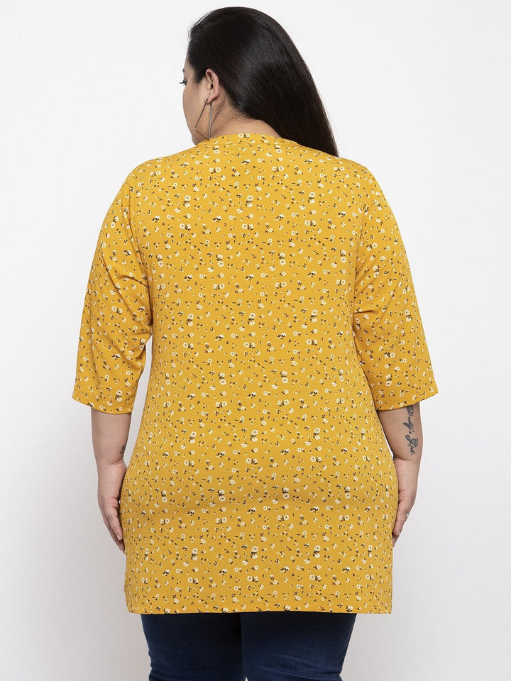 plusS Women Yellow Printed Tunic