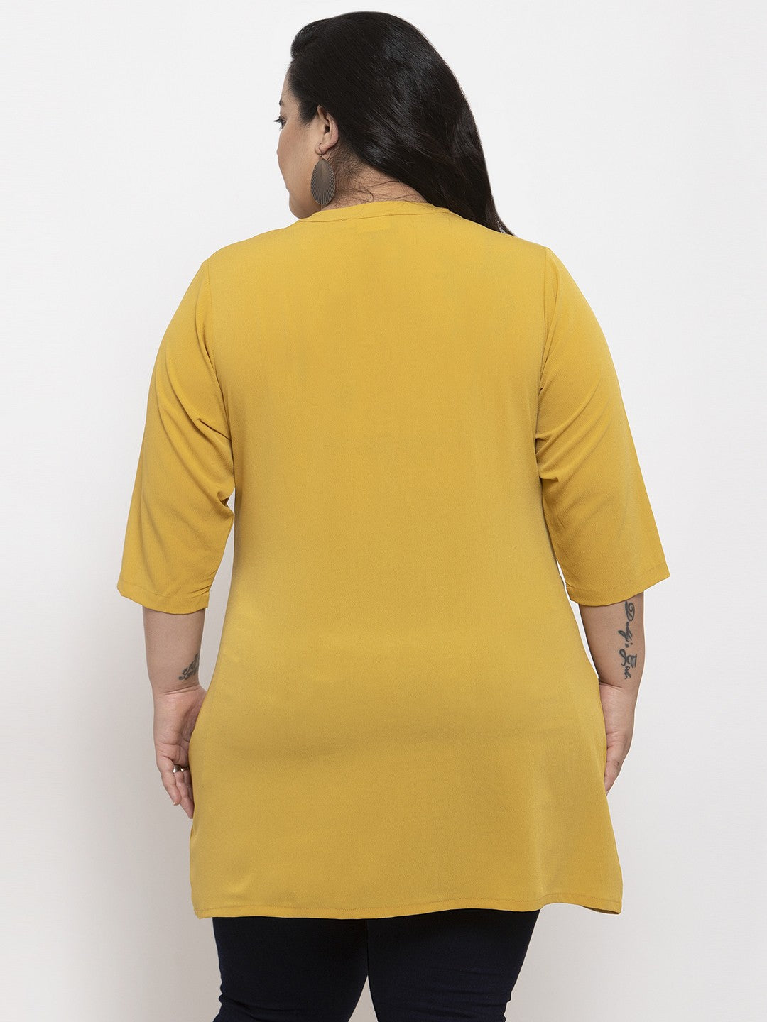 plusS Women Yellow Solid Tunic