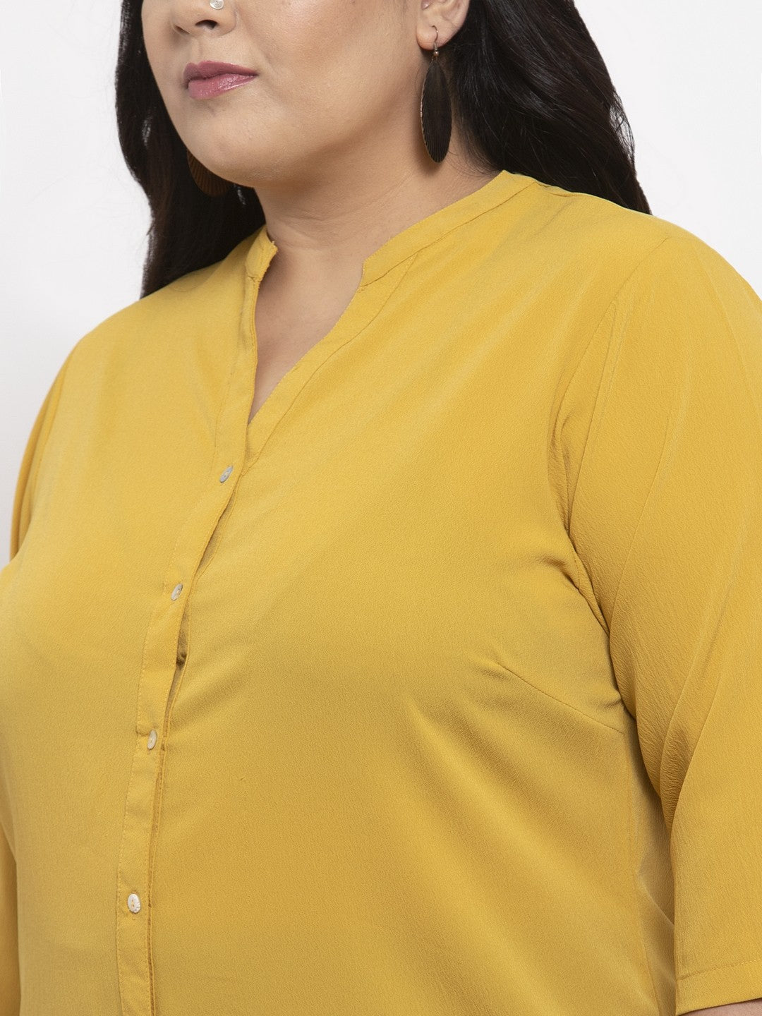 plusS Women Yellow Solid Tunic