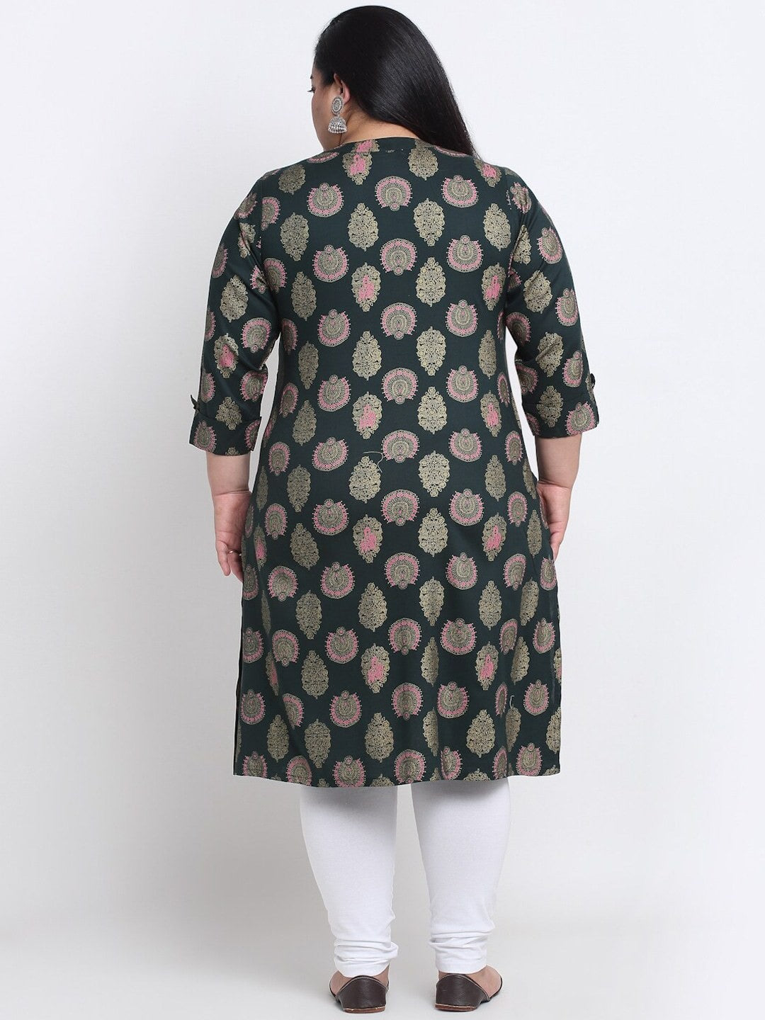 plusS Ethnic Motifs Printed Mandarin Collar A-Line Regular Kurta