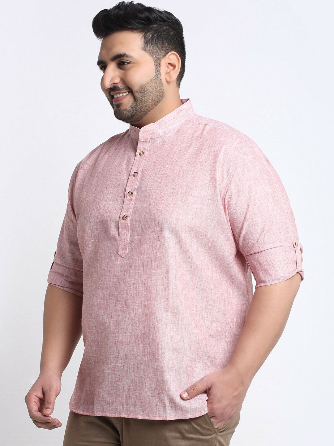 plusS Men Thread Work Kurta