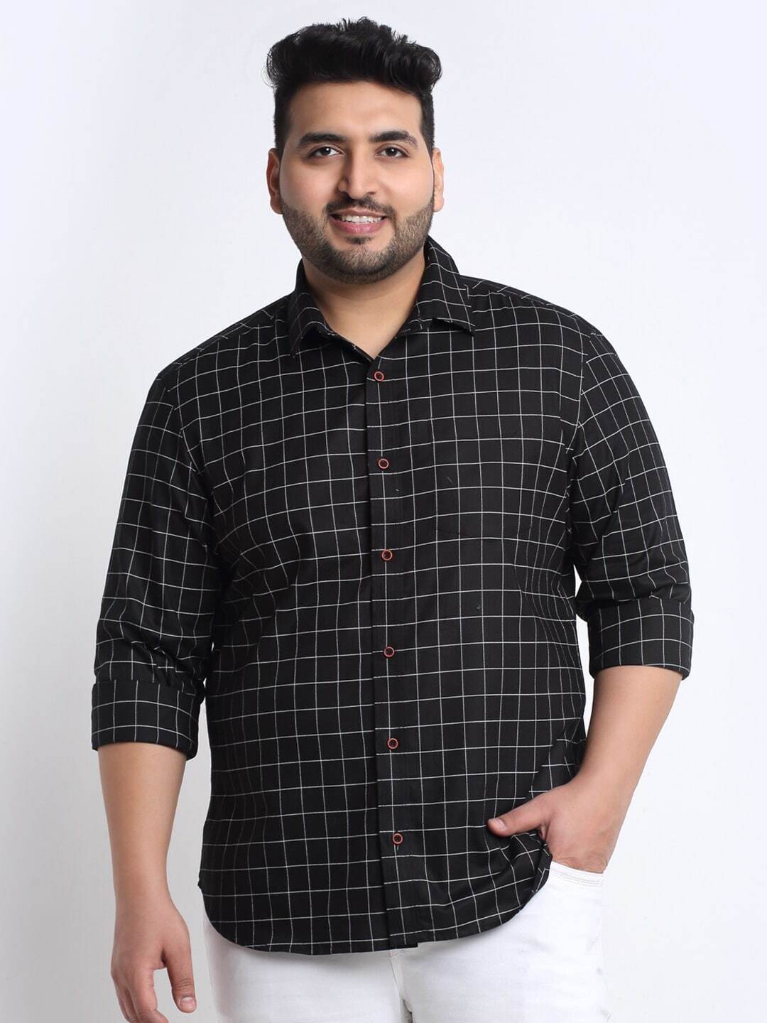 Plus Size  Checked Casual Shirt