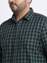 plusS   Tartan Checked Casual Cotton Shirt