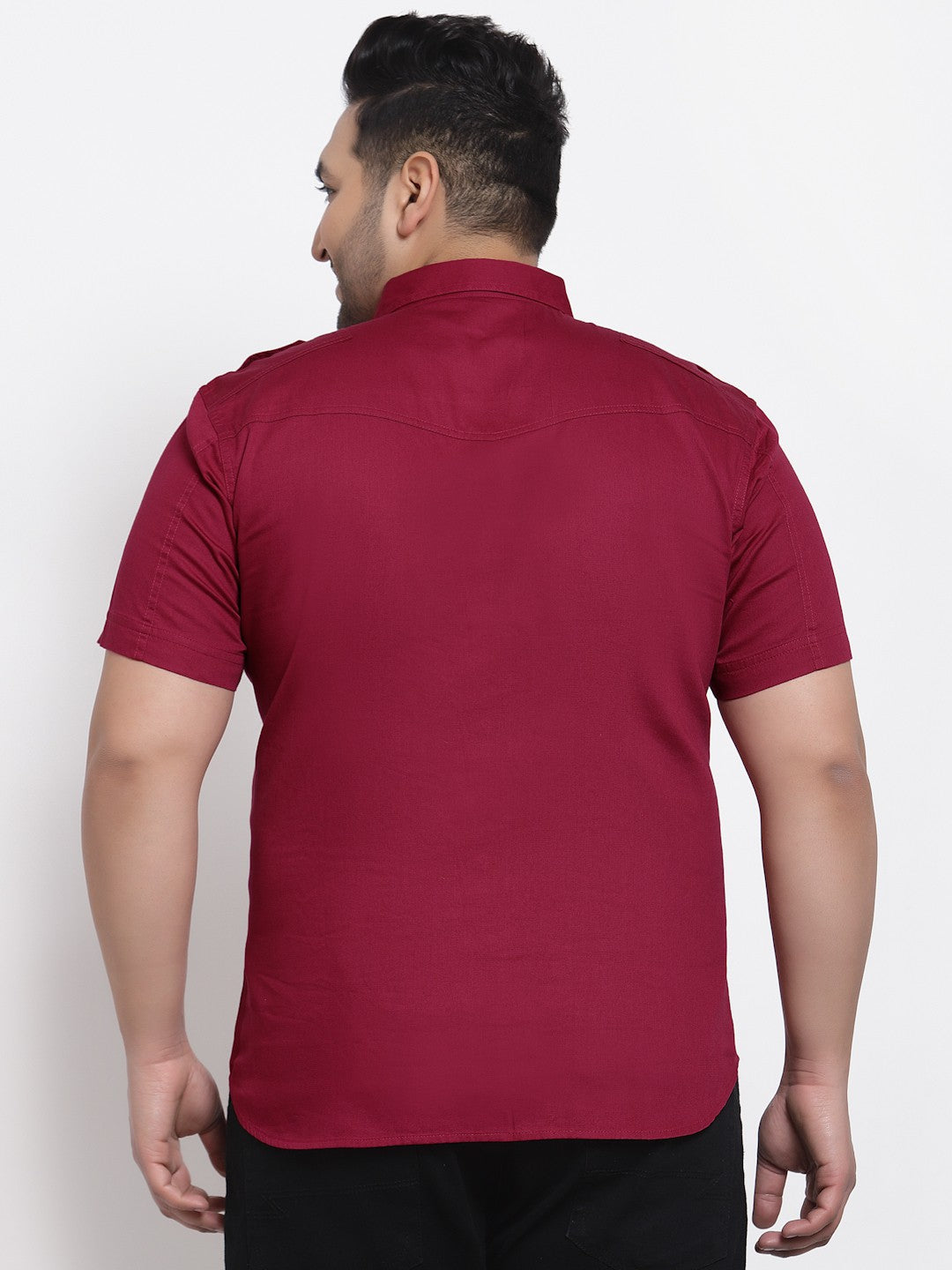 plusS Men Maroon Casual Shirt