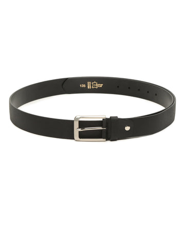 Men Black Solid Leather Belt