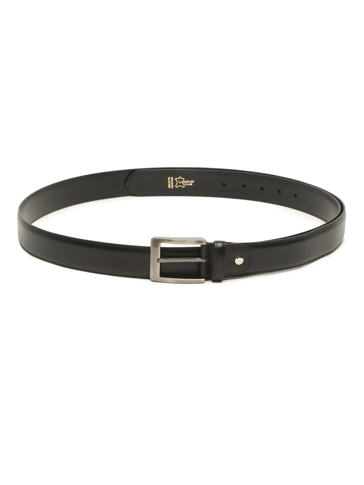 Men Black Leather Formal Belt