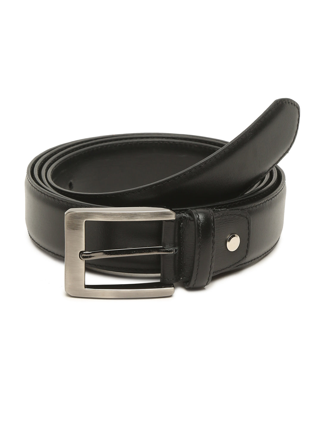 Men Black Leather Formal Belt