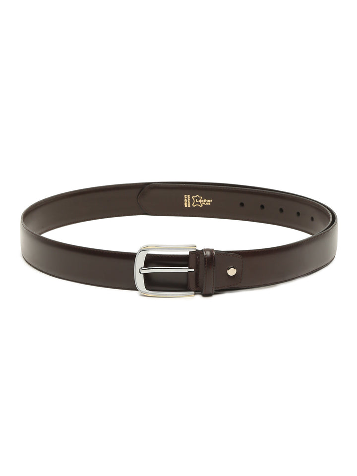 Men Brown Solid Leather Belt