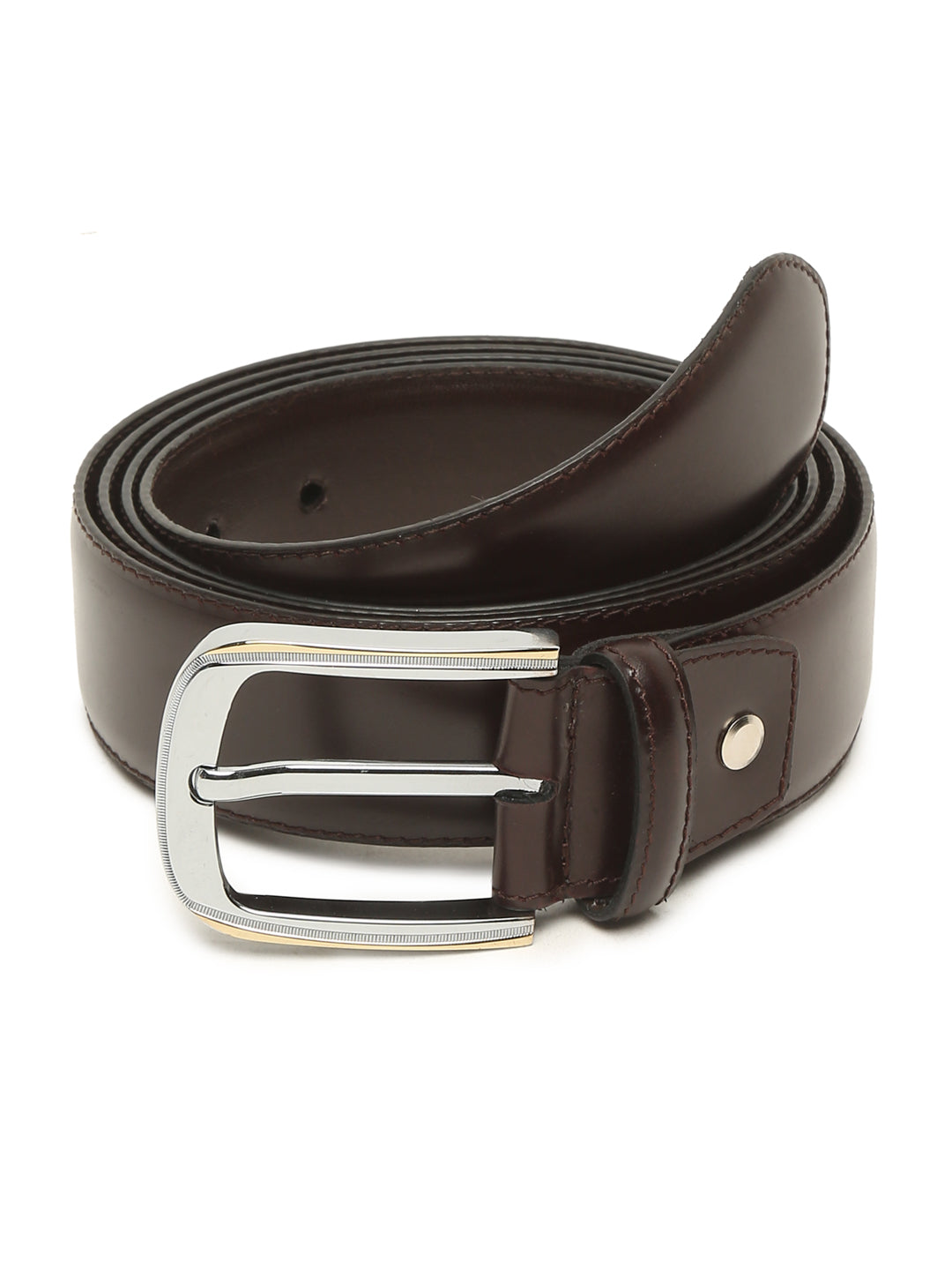 Men Brown Solid Leather Belt