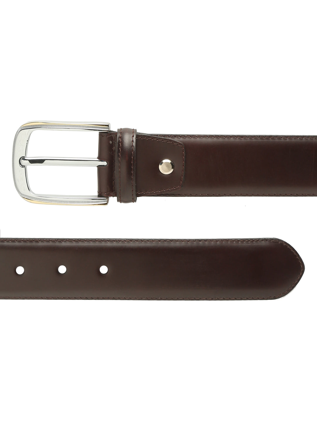 Men Brown Solid Leather Belt