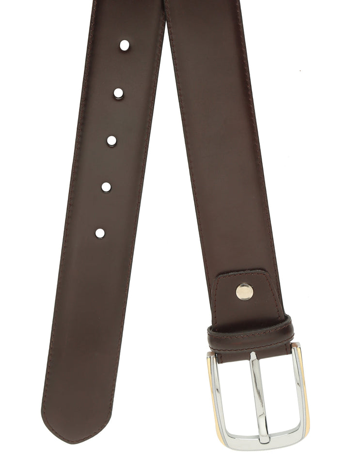 Men Brown Solid Leather Belt