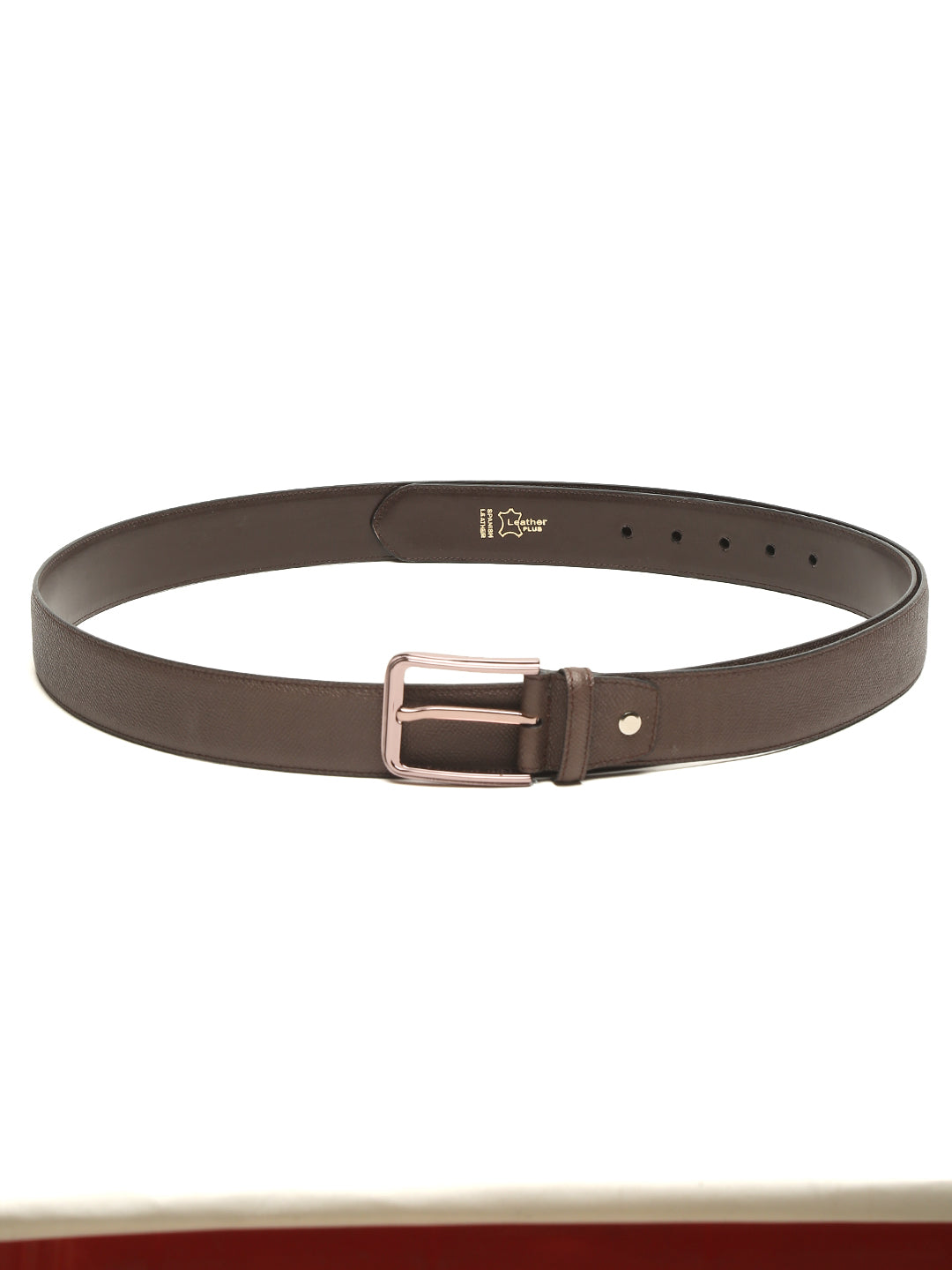 Men Brown Textured Leather Belt