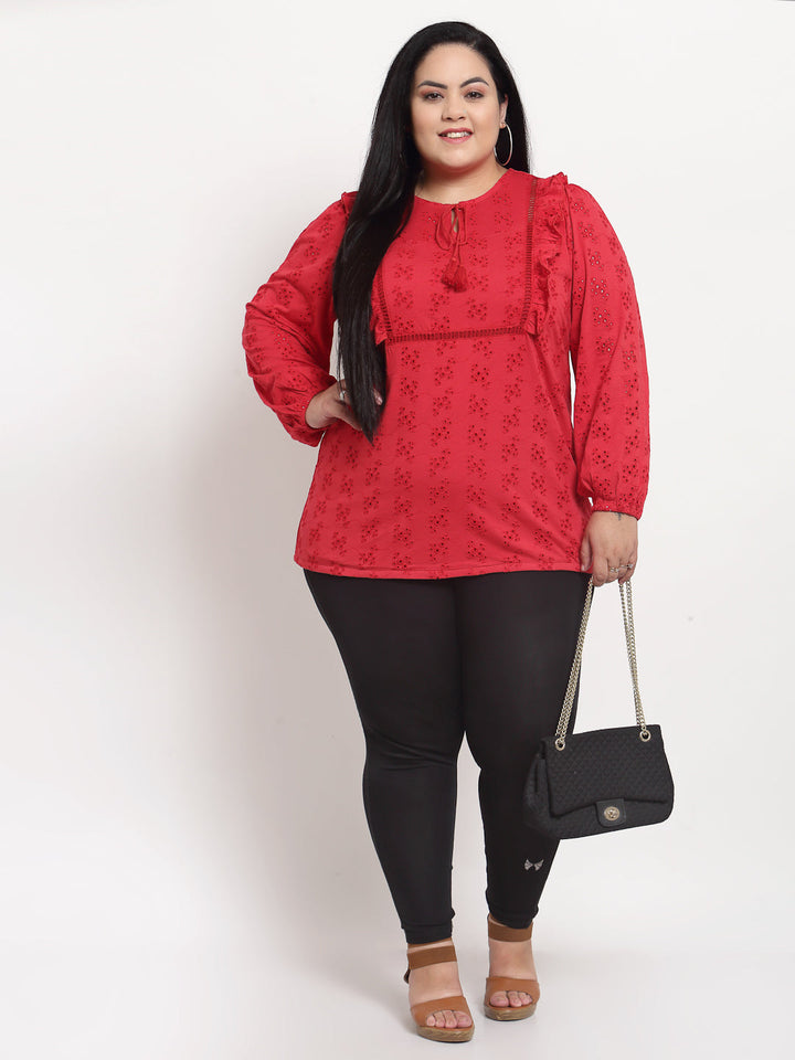 plusS Red Print Top