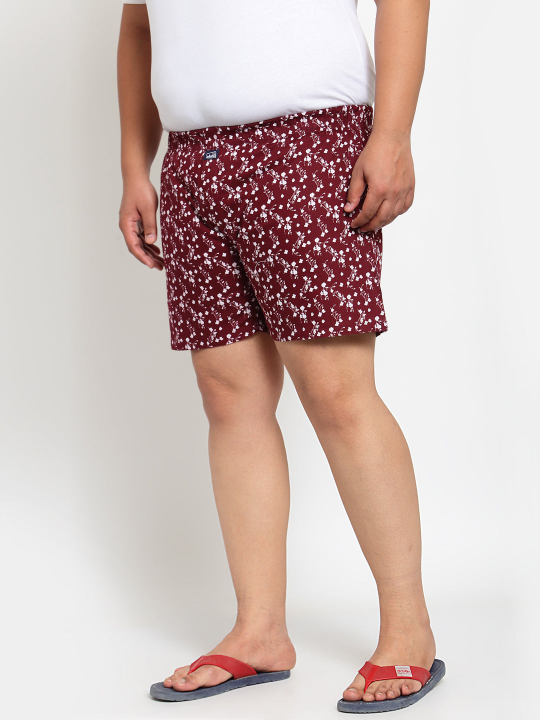 plusS Maroon Printed Pure Cotton Boxers