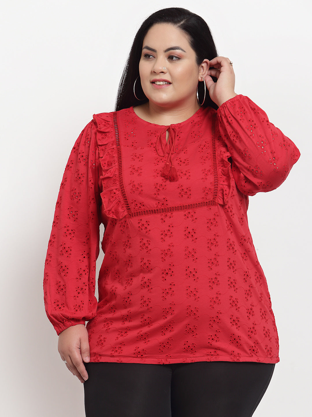 plusS Red Print Top