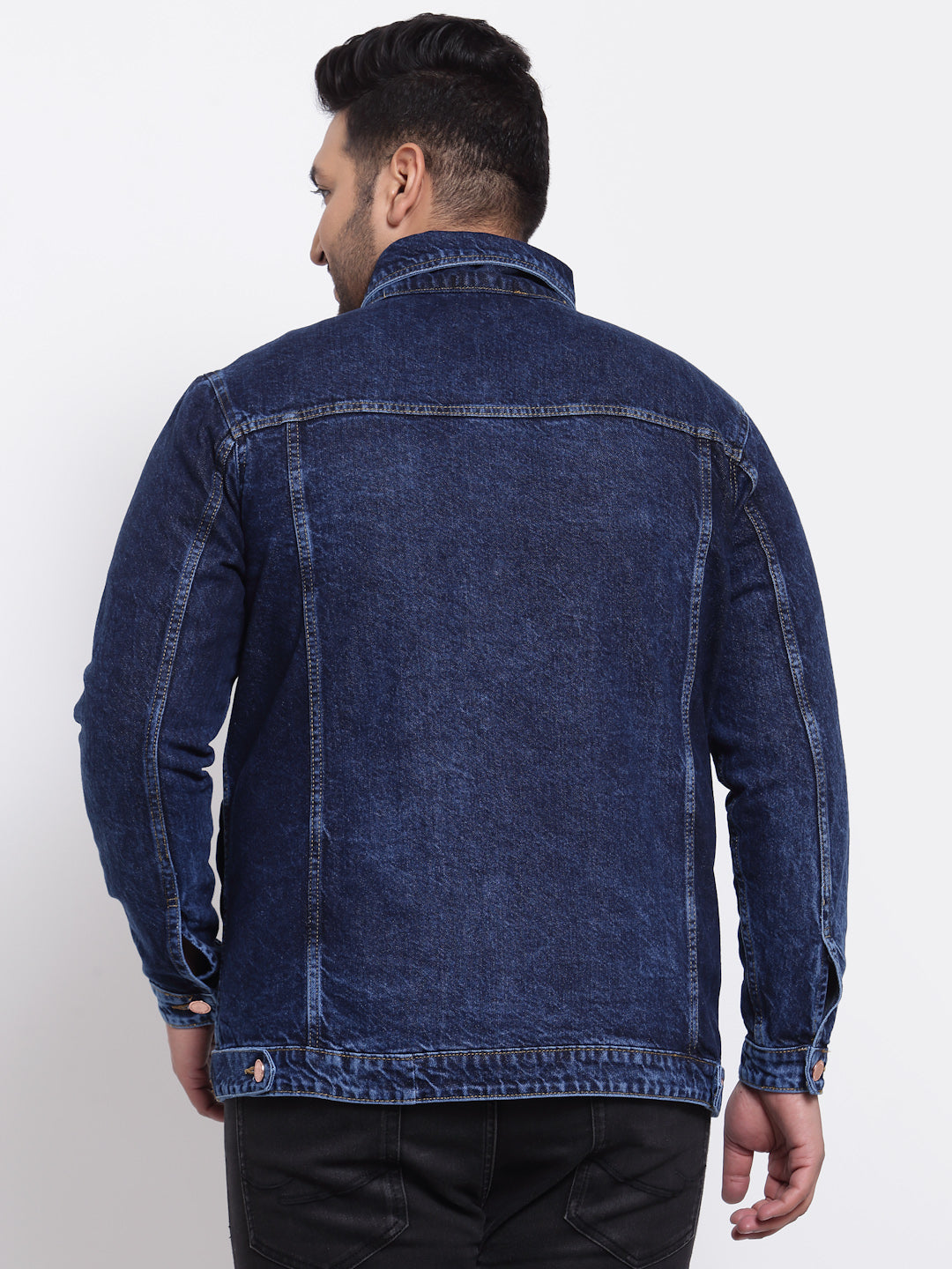 Men Blue Washed Denim Jacket