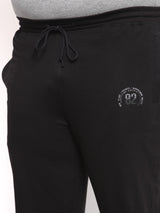 Men Black Solid Straight-Fit Track Pants