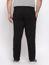 Men Black Solid Straight-Fit Track Pants