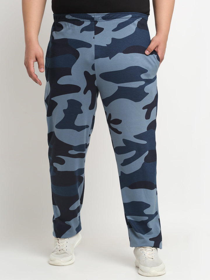 Men Plus Size Camouflage Printed Straight Cotton Track Pants