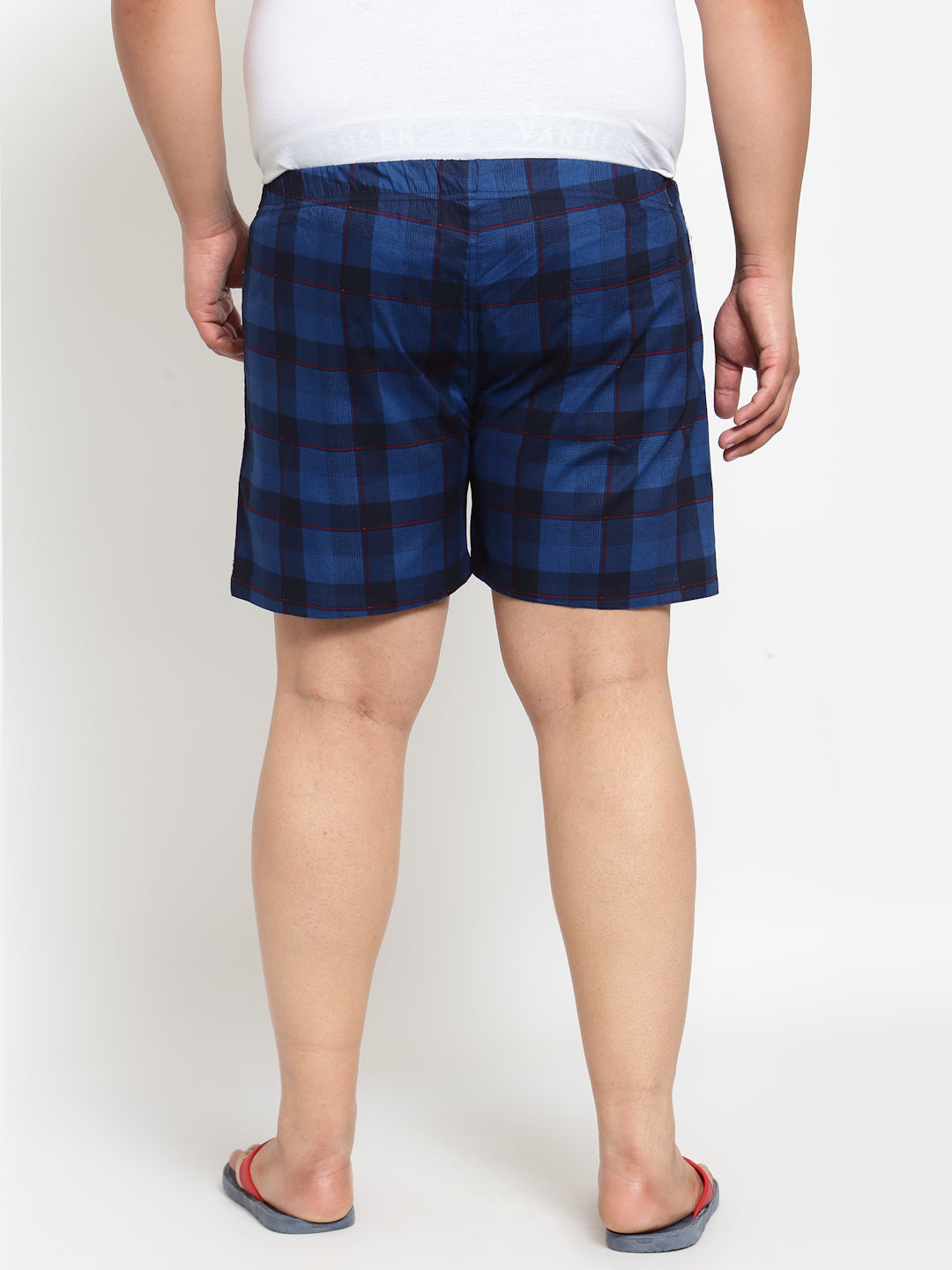 plusS Men Plus Size Blue  Black Checked Cotton Boxers