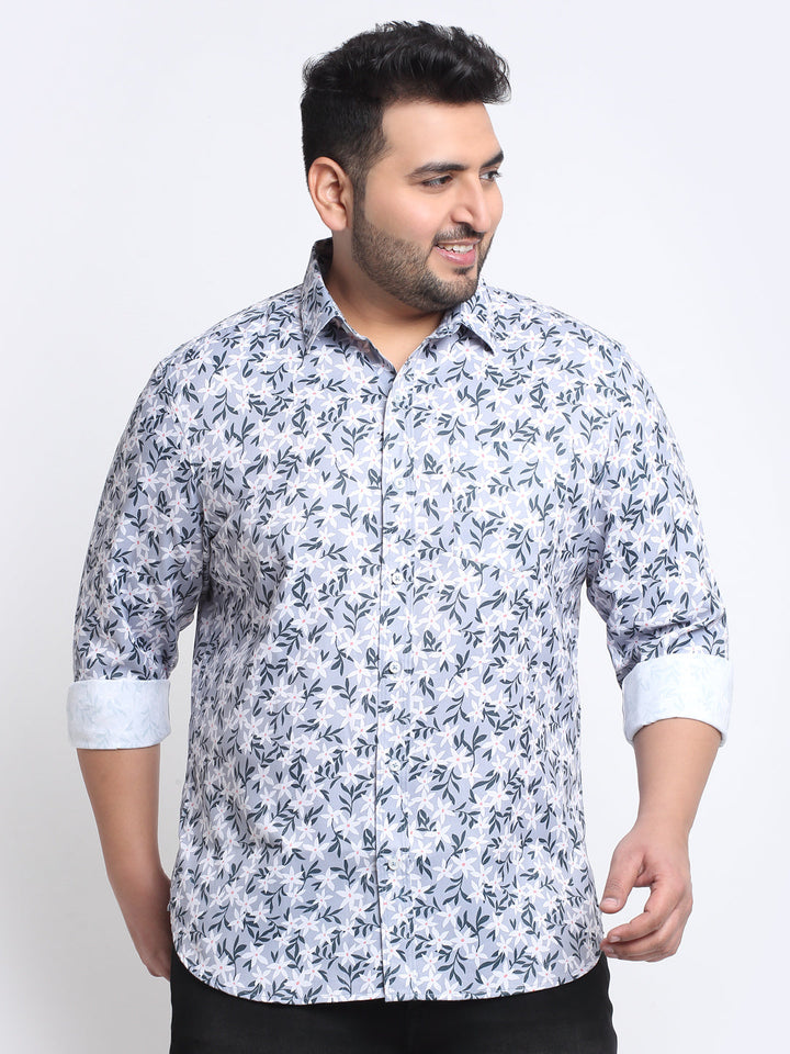 Men Floral Printed Cotton Casual Shirt