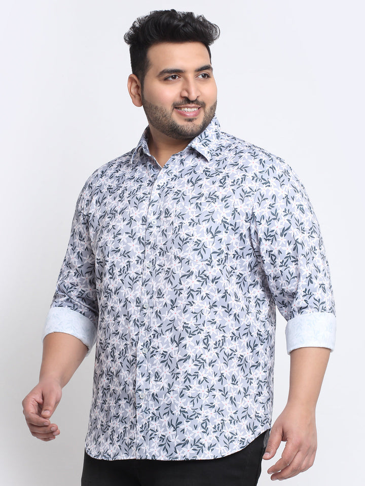 Men Floral Printed Cotton Casual Shirt