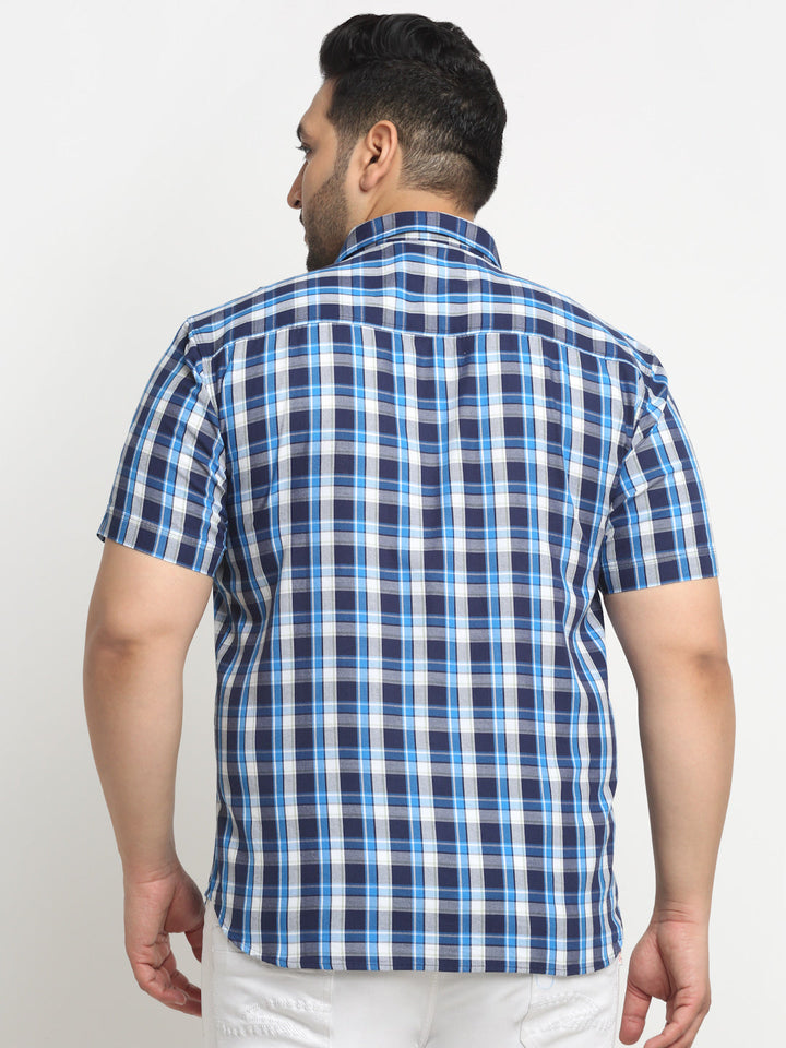 Plus Size Tartan Checks Cotton Casual Shirt