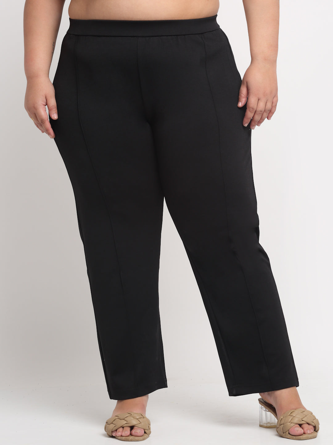 Plus size black store jeggings with pockets