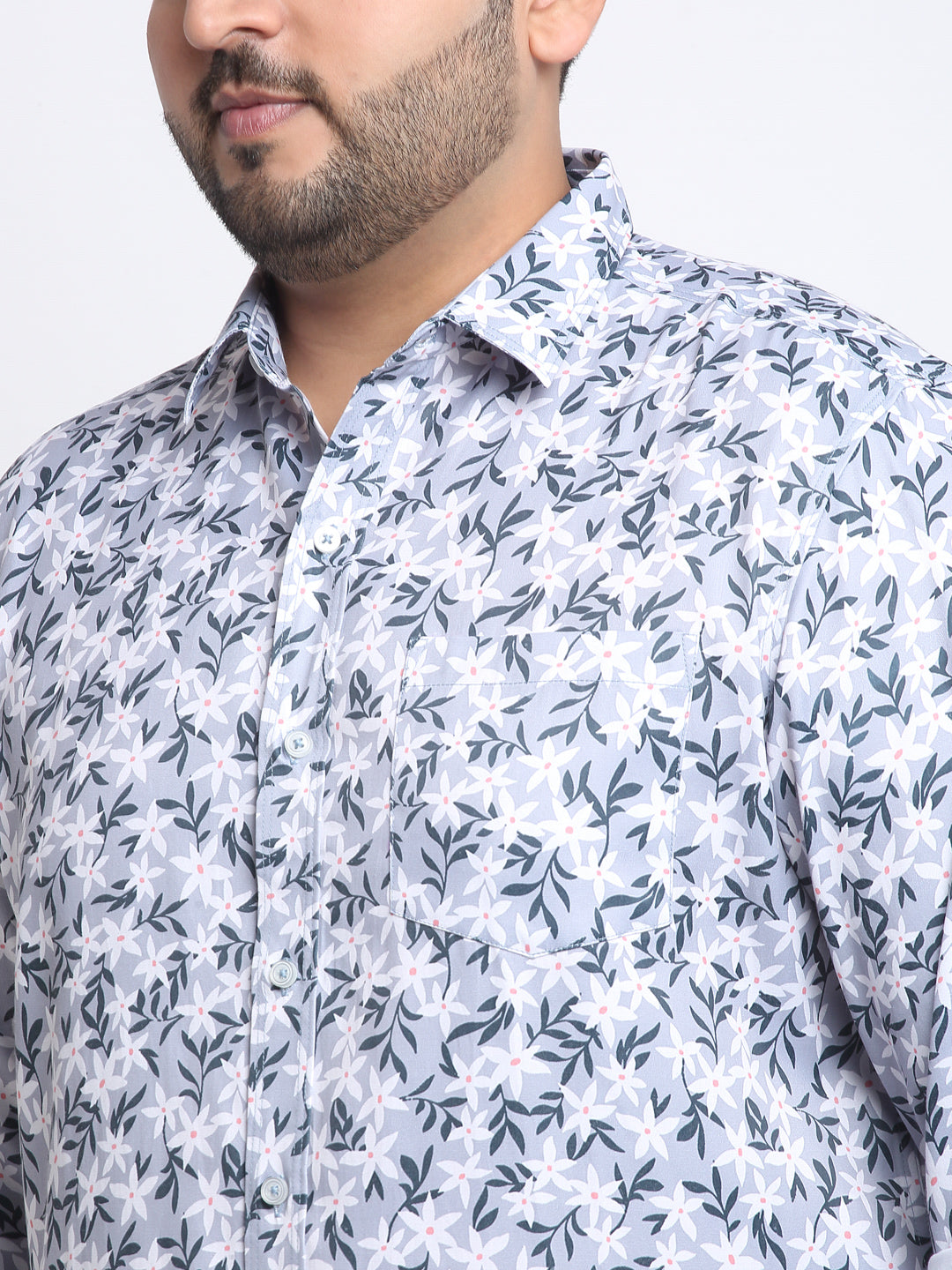 Men Floral Printed Cotton Casual Shirt