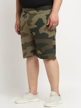 plusS Men Plus Size Camouflage Printed Cotton Shorts