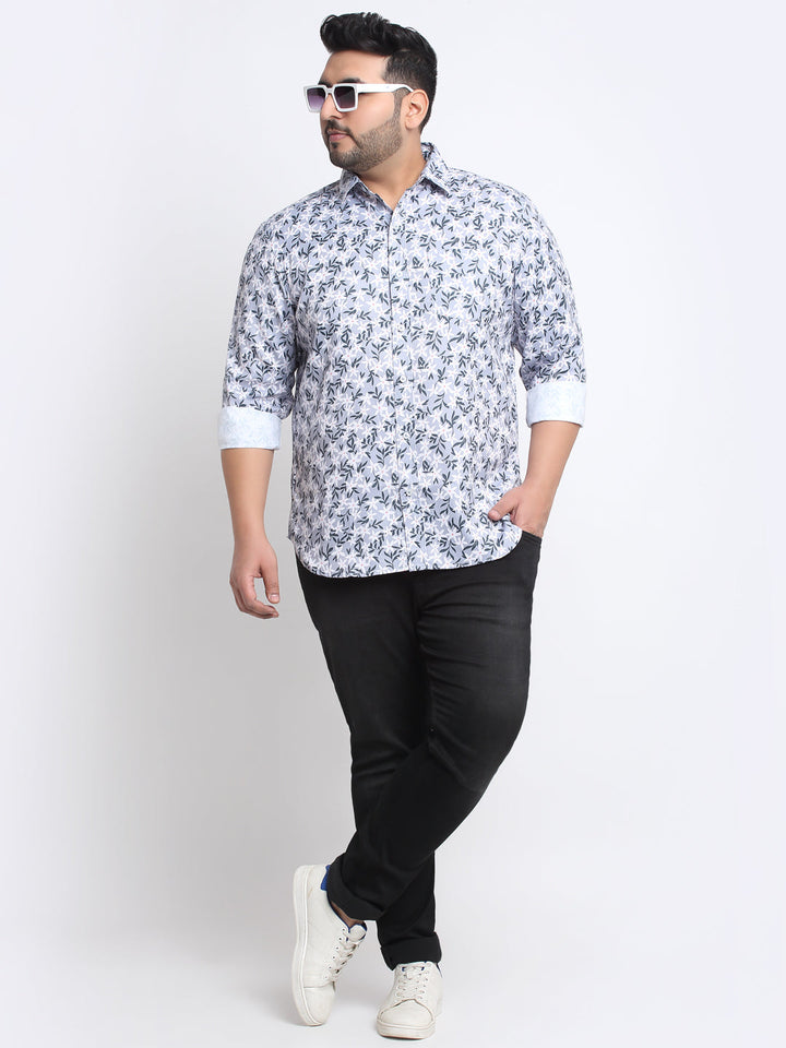 Men Floral Printed Cotton Casual Shirt